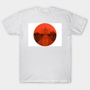 Taj Mahal circle Red T-Shirt